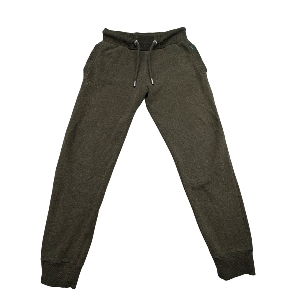 Superdry Joggers Mens S Green M7010661A Sweatpants Tapered Fleece Cuffed Olive